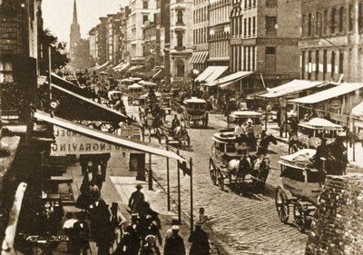 Broadway at Duane Street, New York City, 1870 by American Photographer